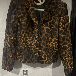 Harve Benard Leopard Print Blazer